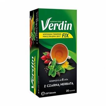 Verdin Fix z czarna herbatą WSPOMAGA TRAWIENIE 20 szt