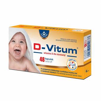 D-Vitum 400 j.m. 48 kapsułek dla niemowląt TWIST-OFF