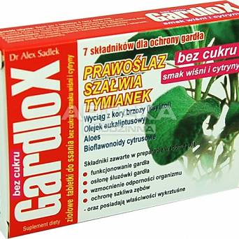 Gardlox ziołowe tabletki bez cukru wiśnia i cytryna 16 tabletek