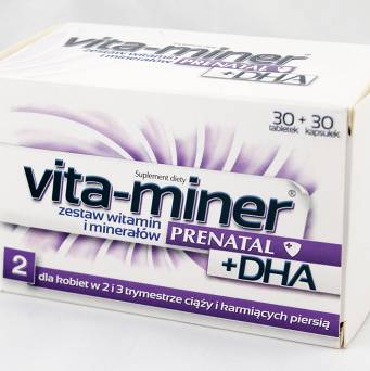 Vita-miner Prenatal+DHA 30 tabletek