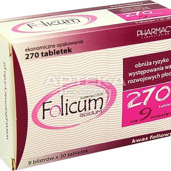 Acidum folicum 270 tabletek